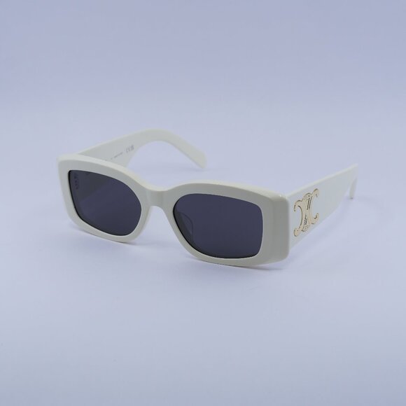 🕶️ New Celine CL40282U 25A Sunglasses - Shiny Ivory Frame, Smoke Lenses - Picture 1 of 10
